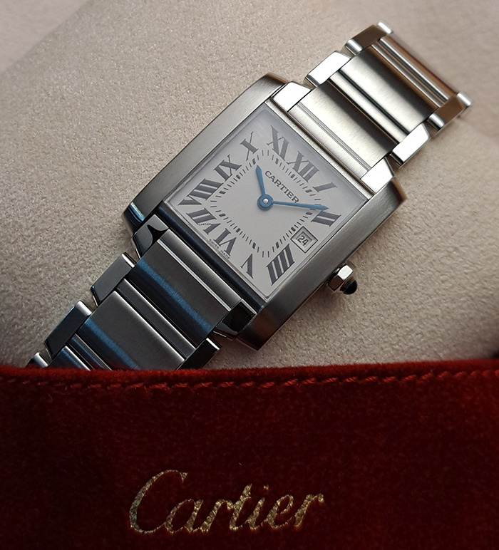 Ladies' Cartier Tank Francaise Midsize Quartz Wristwatch Ref. W51011Q3